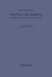 book Reichtum der Sprache: Studien zur Germanistik und Linguistik