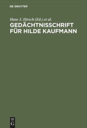 book Gedächtnisschrift für Hilde Kaufmann