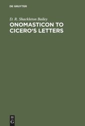 book Onomasticon to Cicero's Letters