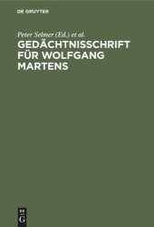 book Gedächtnisschrift für Wolfgang Martens