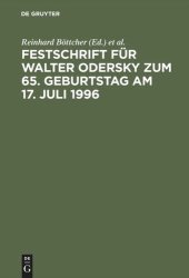 book Festschrift für Walter Odersky zum 65. Geburtstag am 17. Juli 1996