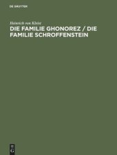 book Die Familie Ghonorez / Die Familie Schroffenstein: Eine textkritische Ausgabe