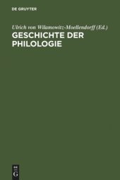 book Geschichte der Philologie