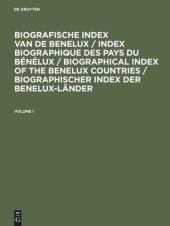 book Biografische Index van de Benelux