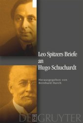 book Leo Spitzers Briefe an Hugo Schuchardt