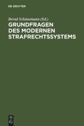 book Grundfragen des modernen Strafrechtssystems