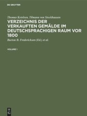 book Verzeichnis der verkauften Gemälde im deutschsprachigen Raum vor 1800