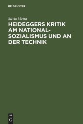 book Heideggers Kritik am Nationalsozialismus und an der Technik