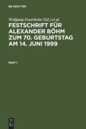 book Festschrift für Alexander Böhm zum 70. Geburtstag am 14. Juni 1999