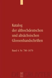 book Katalog der althochdeutschen und altsächsischen Glossenhandschriften