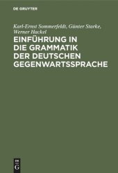 book Einführung in die Grammatik der deutschen Gegenwartssprache