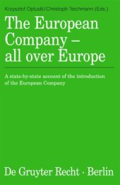 book The European Company - all over Europe: A state-by-state account of the introduction of the European Company