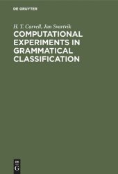 book Computational Experiments in Grammatical Classification