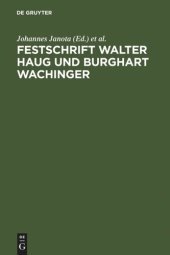 book Festschrift Walter Haug und Burghart Wachinger