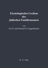 book Etymologisches Lexikon der jüdischen Familiennamen