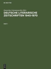 book Deutsche literarische Zeitschriften 1945-1970: Ein Repertorium