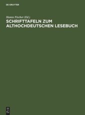 book Schrifttafeln zum althochdeutschen Lesebuch