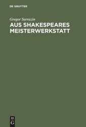 book Aus Shakespeares Meisterwerkstatt: Stilgeschichtliche Studien