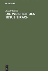 book Die Weisheit des Jesus Sirach