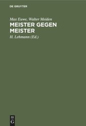 book Meister gegen Meister