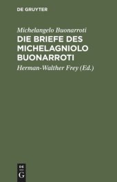 book Die Briefe des Michelagniolo Buonarroti