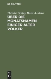 book Über die Monatsnamen einiger alter Völker: Insbesondere der Perser, Cappadocier, Juden und Syrer