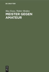 book Meister gegen Amateur