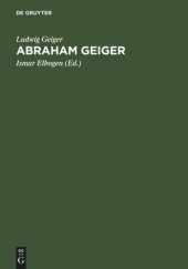 book Abraham Geiger: Leben und Lebenswerk