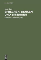 book Sprechen, Denken und Erkennen: Grundprobleme der Philosophie