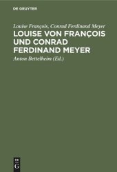 book Louise von François und Conrad Ferdinand Meyer: Ein Briefwechsel