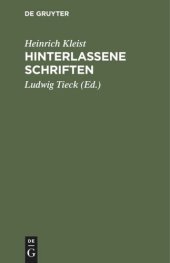 book Hinterlassene Schriften