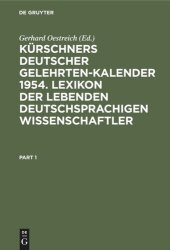 book Kürschners Deutscher Gelehrten-Kalender 1954. Lexikon der lebenden deutschsprachigen Wissenschaftler