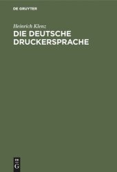 book Die deutsche Druckersprache