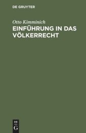 book Einführung in das Völkerrecht