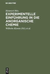 book Experimentelle Einführung in die anorganische Chemie