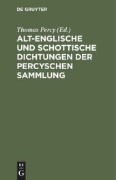 book Alt-englische und schottische Dichtungen der Percyschen Sammlung