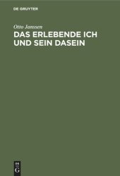 book Das erlebende Ich und sein Dasein