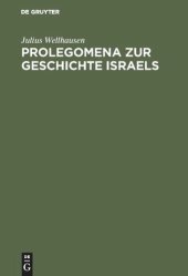 book Prolegomena zur Geschichte Israels