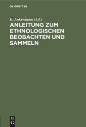 book Anleitung zum ethnologischen Beobachten und Sammeln