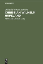 book Christian Wilhelm Hufeland: Eine Selbstbiographie