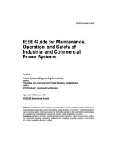 book IEEE Guide for Maintenance, Operation & Safety of Industrial & Commercial Power Systems