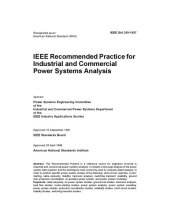 book IEEE Std 399-1997, IEEE Recommended Practice for Industrial and Commercial Power Systems Analysis 