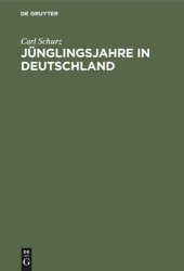 book Jünglingsjahre in Deutschland