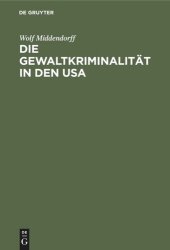 book Die Gewaltkriminalität in den USA