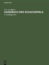 book Handbuch des Schachspiels