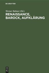 book Renaissance, Barock, Aufklärung: Epochen- und Periodisierungsfragen