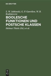 book Boolesche Funktionen und Postsche Klassen