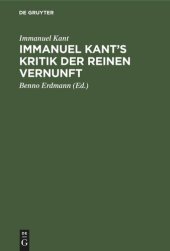 book Immanuel Kant’s Kritik der reinen Vernunft