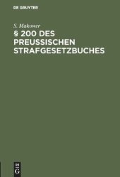 book § 200 des Preussischen Strafgesetzbuches: Preußische und englische Medizinalzustände