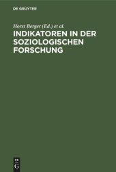 book Indikatoren in der soziologischen Forschung